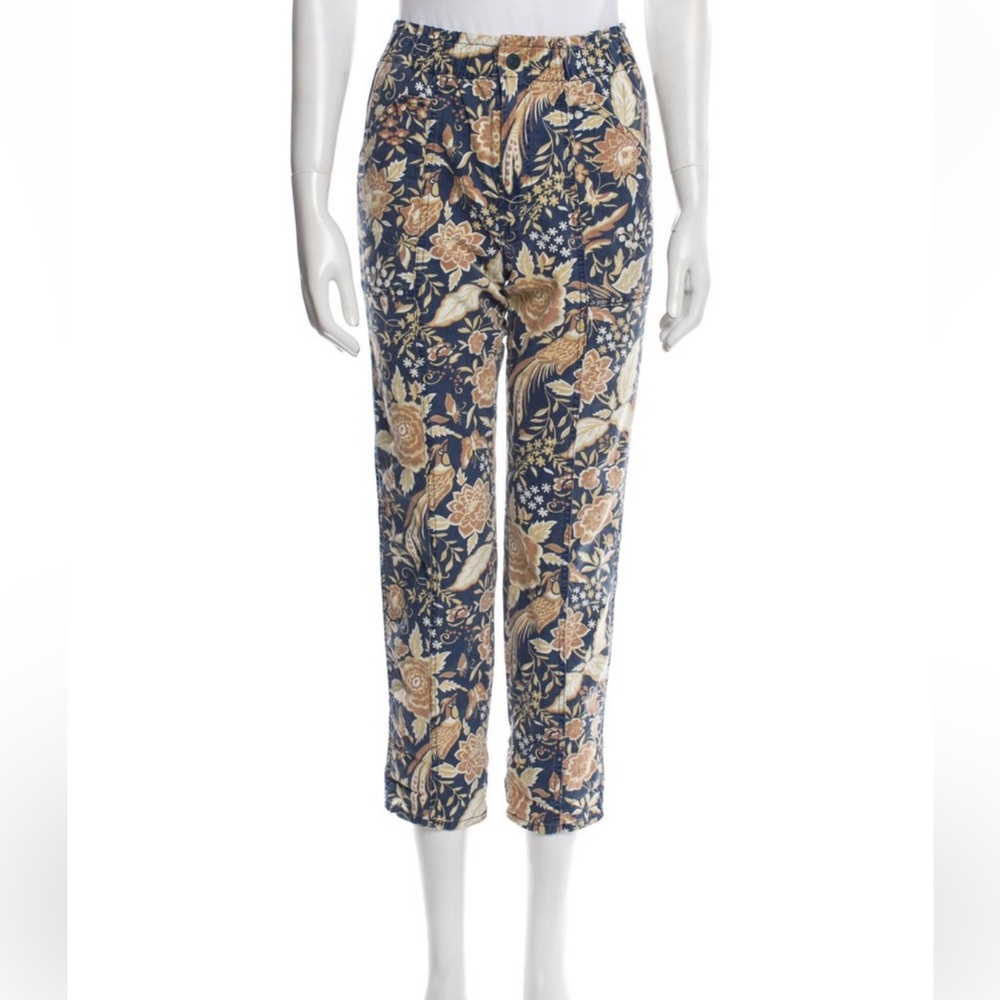MOTHER Floral Blue and Tan Jeans